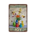 thumbnail image 1 of Flower Today I Choose to Be Happy Metal Sign 8x12 Inch | Rustic Floral Motivational Quote for Home, Office, or Kitchen | Perfect Gift for Positivity Lovers, 1 of 8