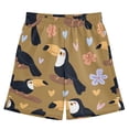 thumbnail image 1 of Flower Toucan Pattern Athletic Shorts Breathable with Comfort Fit Drawstring Casual Sweatshorts Medium, 1 of 9