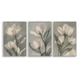 thumbnail image 1 of Stupell Industries Flower Trios Portraits 3 Piece Gray Framed Floater Canvas Set, design by Annabelle Hall, 18 x 12, 1 of 8
