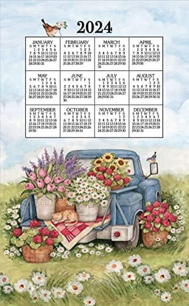 Flower Truck 2024 Calendar Towel