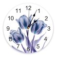 thumbnail image 1 of Flower Tulip Transparent Abstract Wall Clock Modern Design Living Room Decoration Kitchen Silent Clock Home Decor, 1 of 5