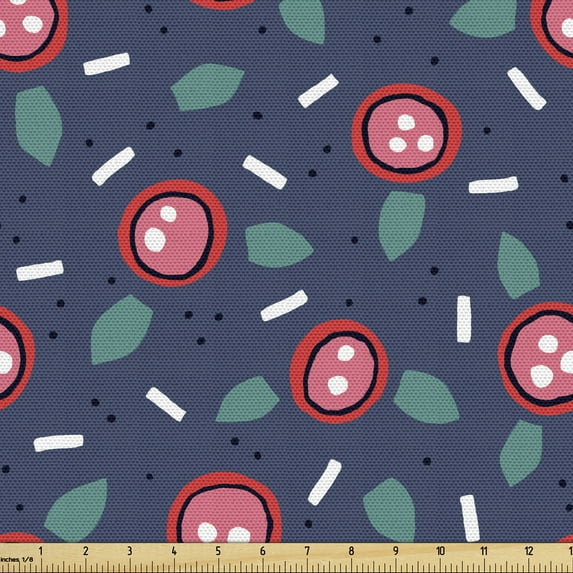 Flower Upholstery Fabric by the Yard, Abstract Flower Arrangement Ornamental Garden Art Pattern Autumn Season Composition, Decorative Fabric for DIY and Home Accents, Multicolor by Ambesonne