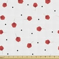 thumbnail image 1 of Flower Upholstery Fabric by the Yard, Dots and Flowers Pattern Calico Bloom Simple Illustration, Decorative Fabric for DIY and Home Accents, Dark Coral White by Ambesonne, 1 of 5