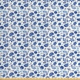 thumbnail image 1 of Ambesonne Flower Fabric by the Yard Upholstery, Folk Art Design Ethnic Bloom, 10 Yards, White Pale Azure Blue, 1 of 4