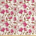 thumbnail image 1 of Ambesonne Flower Fabric by the Yard Upholstery, Pink Magnolia Garden, 10 Yards, Pink White Green, 1 of 4