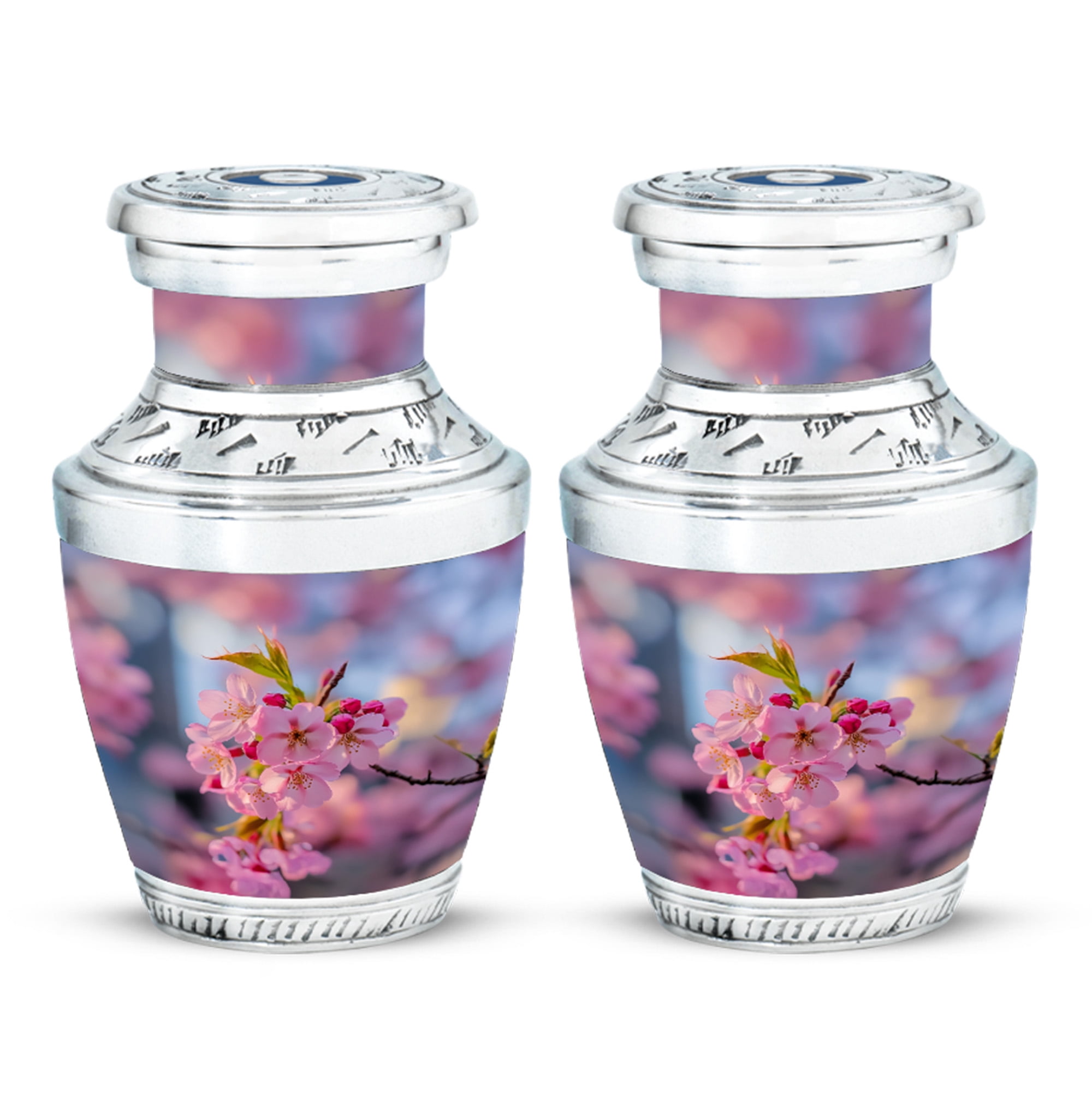 Flower Urn, Mini Urns for Human Ashes, Cremation Urns for Human Ashes, Small Urn for Ashes Keepsake, Burial Urn for Ashes for Women (Size - 3inch, 2 Pcs)
