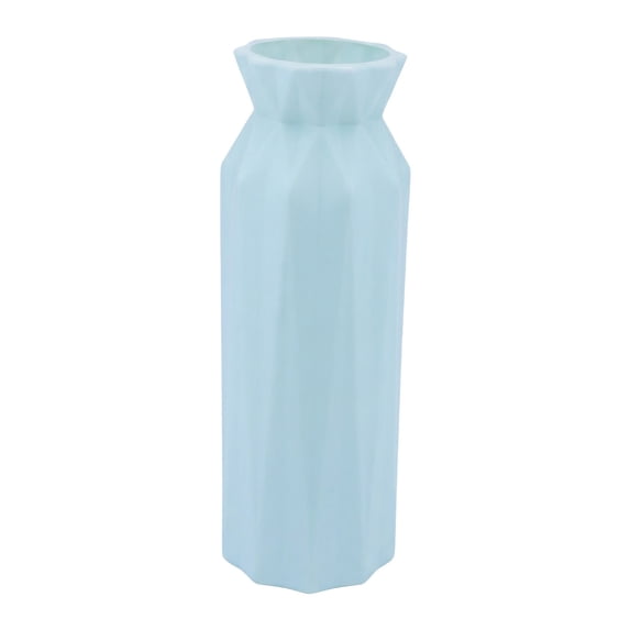 Flower Vase Clear, Unbreakable Narrow Bud Vase for Single Stem Roses, Shatterproof Plastic Vase for Office Desk Green 2.8"L x 2.8"W x 7.9"H