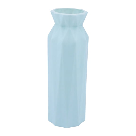 Flower Vase Clear, Unbreakable Narrow Bud Vase for Single Stem Roses, Shatterproof Plastic Vase for Office Desk Green 2.8"L x 2.8"W x 7.9"H