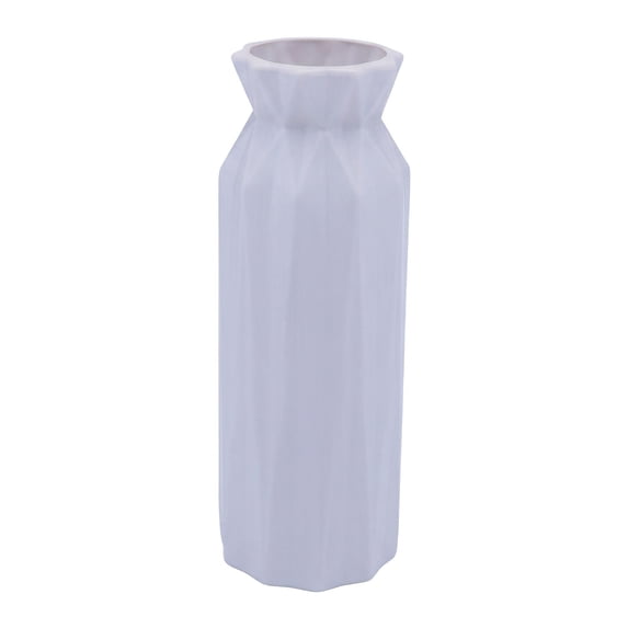 Flower Vase Clear, Unbreakable Narrow Bud Vase for Single Stem Roses, Shatterproof Plastic Vase for Office Desk Grey 2.8"L x 2.8"W x 7.9"H