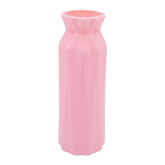 Flower Vase Clear, Unbreakable Narrow Bud Vase for Single Stem Roses, Shatterproof Plastic Vase for Office Desk Pink 2.8"L x 2.8"W x 7.9"H