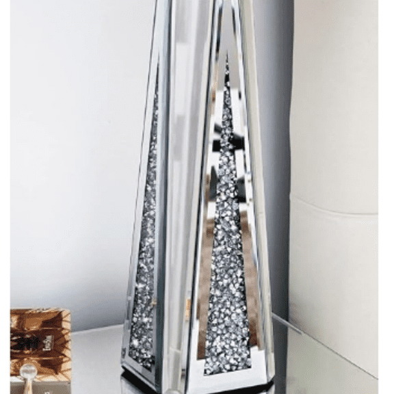 Flower Vase Crushed Diamond Mirrored Vase for Home Decor Crystal Silver Glass Decorative Mirror Vase Stunning Luxury Tall Vases for Flowers Centerpieces - 13 inches, Can't Hold Water