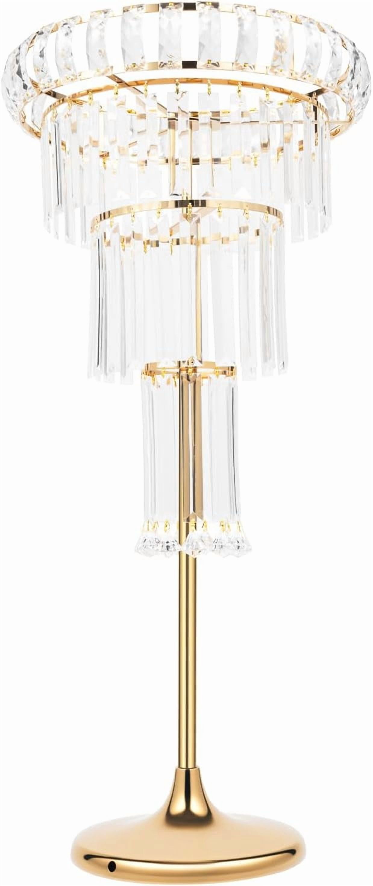 Flower Vase Crystal Flower Stand Wedding Centerpieces, 4 Tier Rectangular Chandelier Pedestal Stand, Round Pedestal Flower Holder Display, for Party, Dinner Event, Hotel/Home Decor