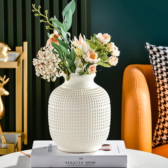Flower Vase Farmhouse Rustic Vase Decorative Pottery Terracotta Vases for Home Decor Table Mantle Fireplace Living Room Bathroom Wedding Centerpiece