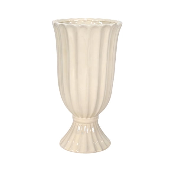 Ceramic White Vase, 9.44" Flower Vase for Home Decor, White Vase Modern Decorative Vases for Fireplace Bedroom Kitchen Living Room Wedding Office Desk Birthday Gifts