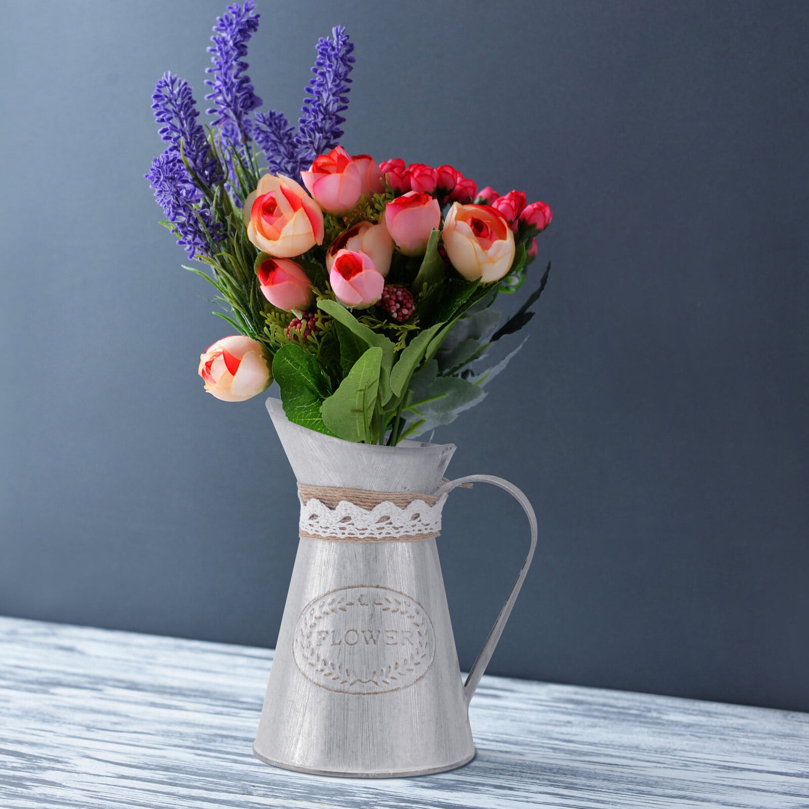 Flower Vase Flowers Garden Jug Planter Planters Metal Galvanised Pots