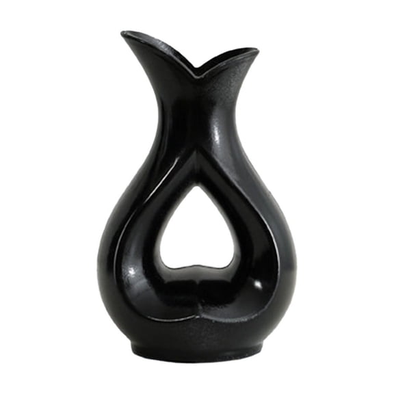 Flower Vase for Home Decor Hollow Plastic Minimalist Decorative Vase for Table Centerpiece Modern Dried Flower Vases for Home Office Decoration S (Black)