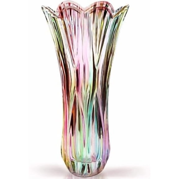 Flower Vase Large Size11.8 inch Phoenix Tail Shape Thickened Crystal Glass for Home Decor, Wedding or Gift$$Home Decor, Kitchen, & Other