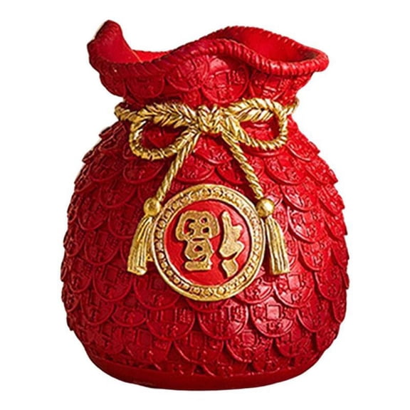 Flower Vase Planter Pot Shape Feng Shui for Home Decor Dorm Living Room Decor - Red