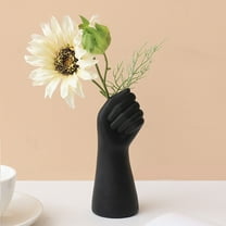 A Decoration Clearance! Modern Simple Resin Hand Vase Ornaments Living Room Flower Arrangement Home Office Table Decoration Creative Crafts Black