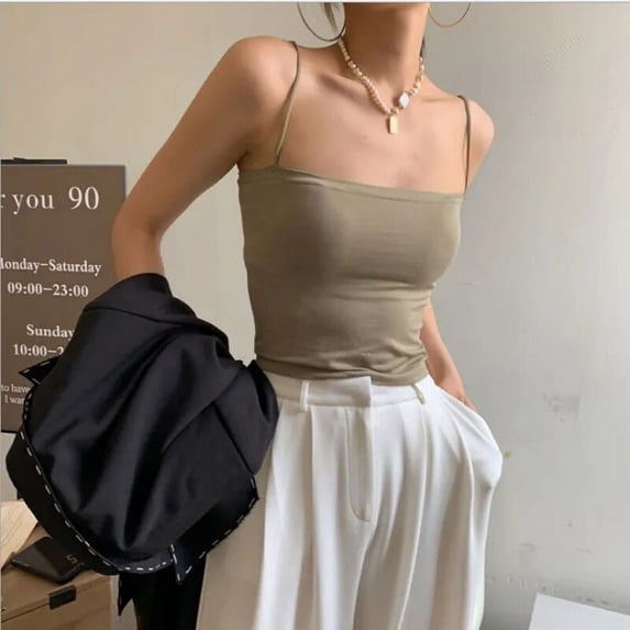 Top Female Sexy Bras Spaghetti Strap Crop Tops Fashion Camisole Wirefree Brassiere Seamless Underwear Top Tank Top