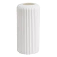 thumbnail image 1 of Flower Vase for Pampas Grass, 20cm Small Decorative Centerpiece Ribbed Vase for Dining Table, Office Desktop, Shelf Bookshelf Decor (White), 1 of 6