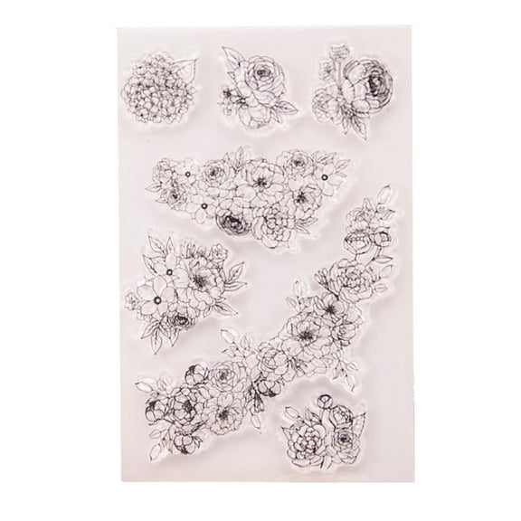 Flower Vine Silicone Clear Stamp Card Making Envelope Crafting Decoration Supplies for Handmade Tool