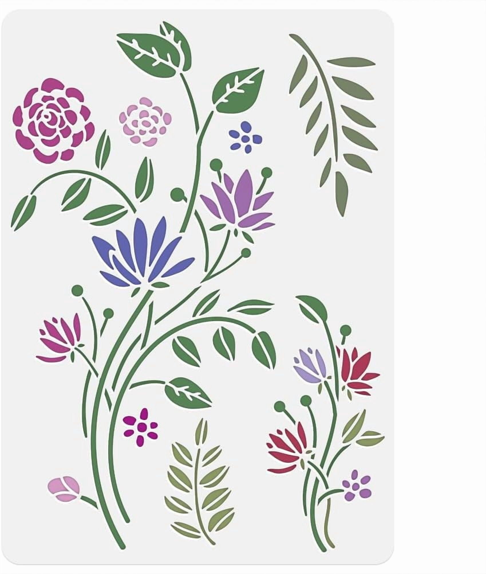 Flower Vine Wall Stencil Template Floral Pattern 11.7 x 8.3
