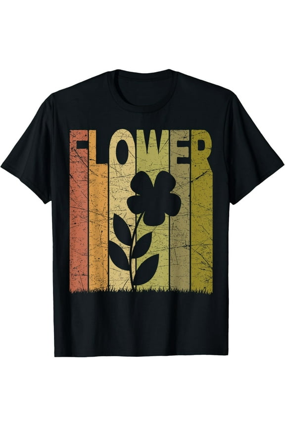Flower Vintage Botanical Flowers Lover Retro Florist T-Shirt men and women can wear, black, white, gifts