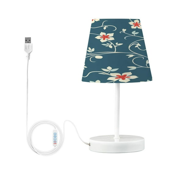 Flower Vintage Floral Desk Lamp LED Table Nightstand Lamps with 3 Color Temperatures for Home Bedroom Living Room Decor 8x12