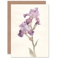 thumbnail image 1 of Flower Violet Iris Watercolour Greetings Card Plus Envelope Blank inside, 1 of 3