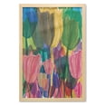 thumbnail image 1 of Flower Wall Art with Frame, Fine Art Painting of Creative Garden Coloful Tulip Flowers in Watercolor Style Print, Printed Fabric Poster for Bathroom Living Room, 23" x 35", Multicolor, by Ambesonne, 1 of 2