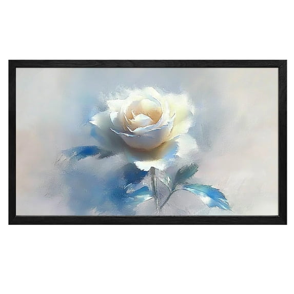 Flower Wall Art White Rose Rustic Landscape Floral Canvas Art Wall Decor For Bedroom Livingroom Office