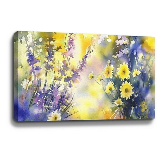 Flower Wall Art Wildflower Rustic Landscape Floral Canvas Art Wall Decor For Bedroom Livingroom Office