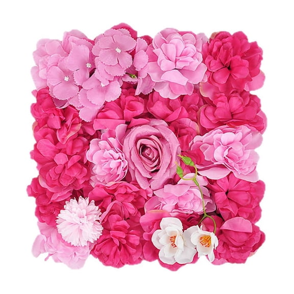 Flower Wall Backdrop 13x13 Inch Artificial Rose Silk Flowers Panels-Floral Wall Panel Wedding Photo Backdrop, Photography Backdrop, Event Party Decoration-Pink