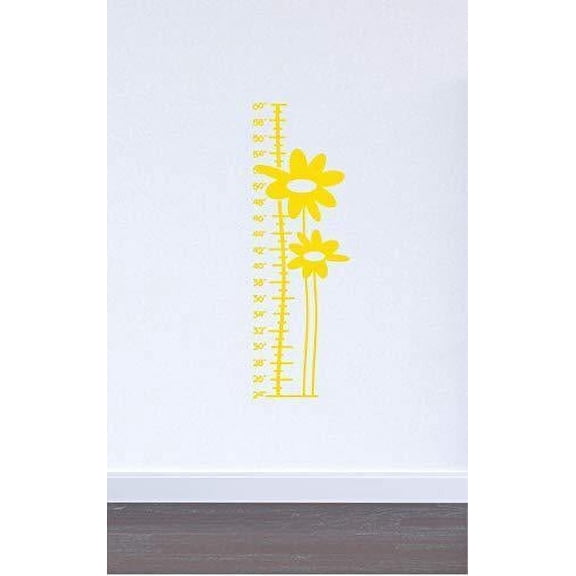 Flower Wall Decal Growth Chart Vinyl Wall Art Sticker Decals Graphic Home Decor