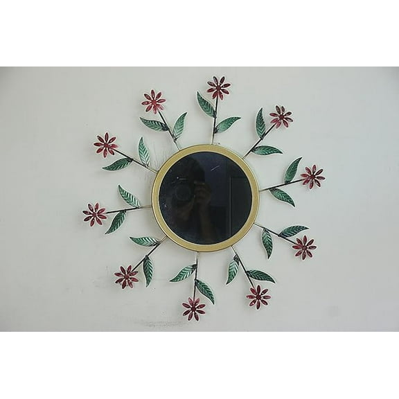 Flower Wall Mirror for Home Decor Stylish Living Room & Bathroom Wall Mirror Stylish Elegant Showroom, Bedroom, Kitchen Room, Makeup,18x1.5
