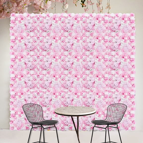 Flower Wall Panel 24" x 16" Artificial Roses Dahlias for Wedding & Party