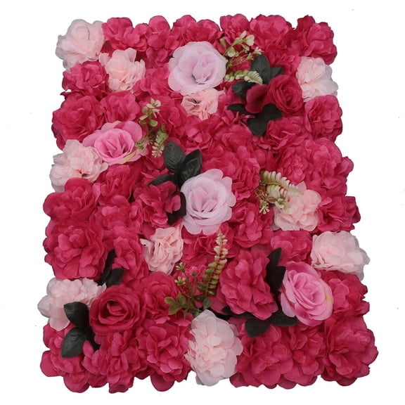Flower Wall Panel Backdrop 12 Pcs 24 x 16 Inch Artificial 3D Silk Dahlia Rose Wall Floral Backdrop for Wedding Party Baby Bridal Shower Decor, Wall Flower Backdrop Decoration (Rosered)