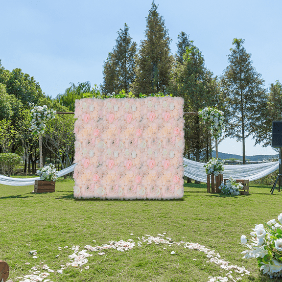 Flower Wall Panel Floral Backdrop -Flower Wall Decor Artificial Flower Wall Backdrop Faux Flower Panel