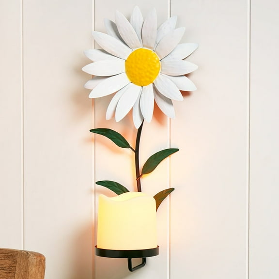 Flower Wall Sconce with LED Candle - Forget Me Not