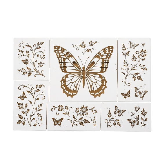 Flower Wall Stencil Kit DIY Garden Painting Stencils Reusable Plastic Art Drawing Templates DIY Crafts Plant Stencil for Walls, Fences, Porches & Outdoor Decor