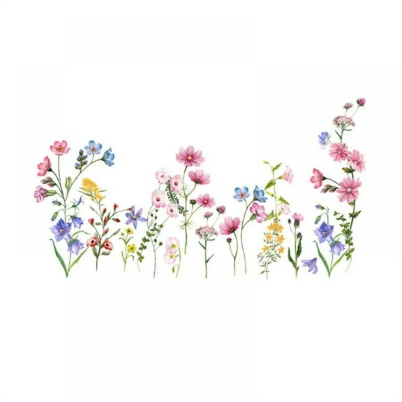 Flower Wall Sticker Art, Detachable PVC Garden Stickers, Children's Room, Daycare, Classroom, Bedroom Decoration