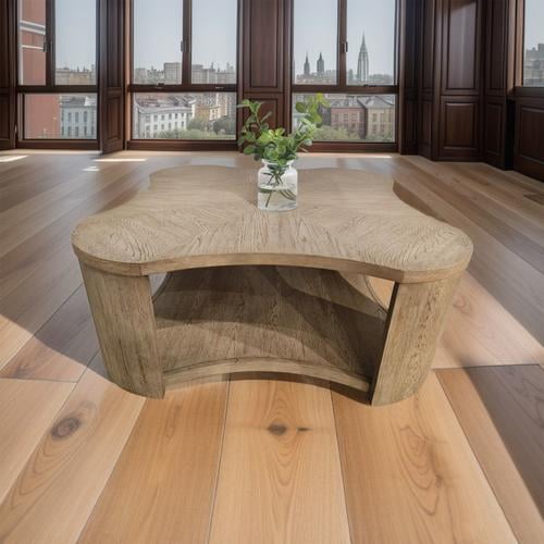 Flower Walnut MDF and Oak Coffee Table