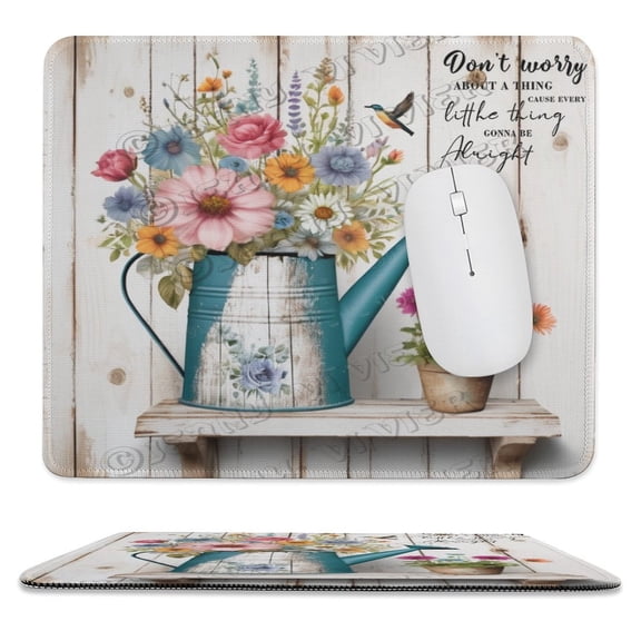 Flower Watering Can & Bird And Blue Butterfly Stay Close to People Who Feel Like Sunshine Mouse Pad - Studio Series, Computer Mouse Mat with Anti-slip Rubber Base, Easy Gliding, Portable 10"x12"