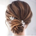 thumbnail image 1 of Flower Wedding Bride Hair Pins Pearl Bridal Hair Pieces Crystal Hair Clips Silver Hair Accessories for Women Pack of 2 (Silver), 1 of 4