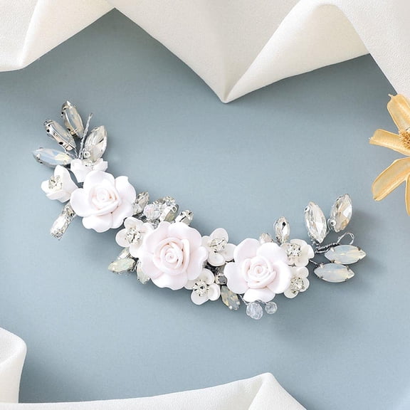 Flower Wedding Headband Crystal Bridal Hair Accessories RHine stone Hair Piece for Women and Girls