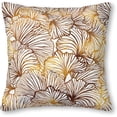 thumbnail image 1 of Flower White Gold Art Ginkgo Leaf Art Illustrations Flower Pillow Covers Pillowcases Home Decor Bed Couch Sofa Office Living Room Cushion 16x16Inch, WLJ6699, 1 of 6