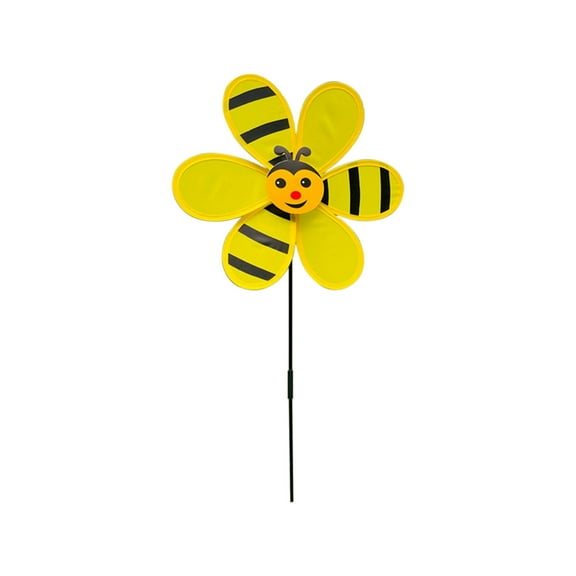 Flower Wind Spinner Garden Pinwheel 25.6*11.8inch Windmill Wind Spinner for The Yard Garden Lawn Patio Outdoor Decor Gifts for Boys and Girls (Yellow)