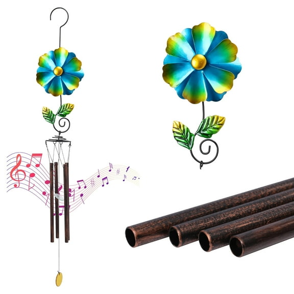 Flower Windmill,Wind Chime,Rotary Windmill & Musical Wind Chime Combination, ,Hanging Wind Chime, For Outdoor, Yard,Garden,Lawn,Multicolor