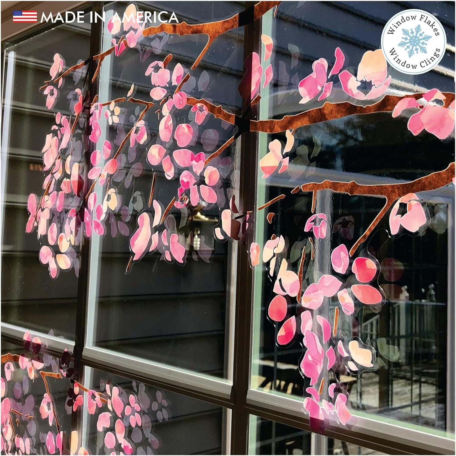 Flower Window Clings Cherry Blossom Branches Window Decals Adhesive